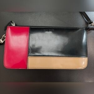 Kate Spade Red, Tan, and Black Colorblock Clutch